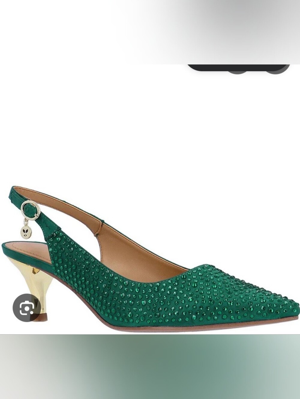 J.Renee Green Jeweled Slingback Heels